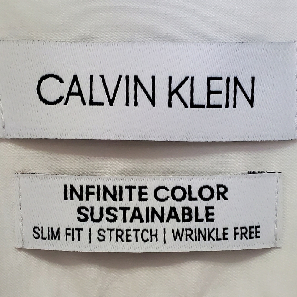CK Calvin Klein White Tuxedo Shirt French Cuffs Bib Front Formal - Picture 10 of 11